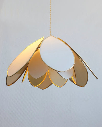 Suspension Fleur double - Écru et intérieur doré - Silly &amp; Billy