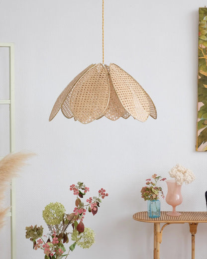 Suspension Fleur double en cannage - Silly &amp; Billy