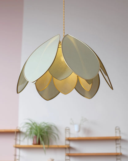 Suspension Fleur double - Eucalyptus et doré - Silly &amp; Billy