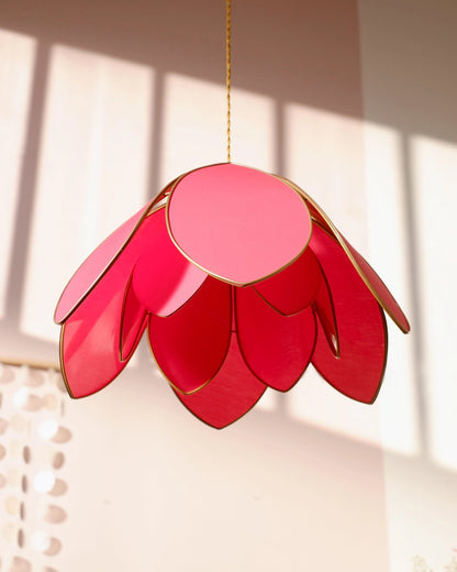Suspension Fleur double - Flamingo et doré - Silly &amp; Billy
