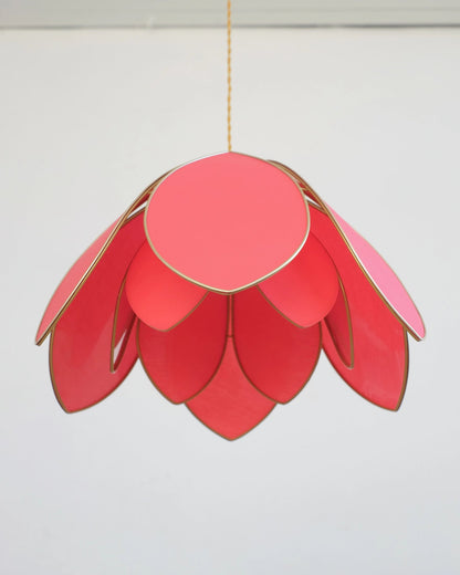 Suspension Fleur double - Flamingo et doré - Silly &amp; Billy