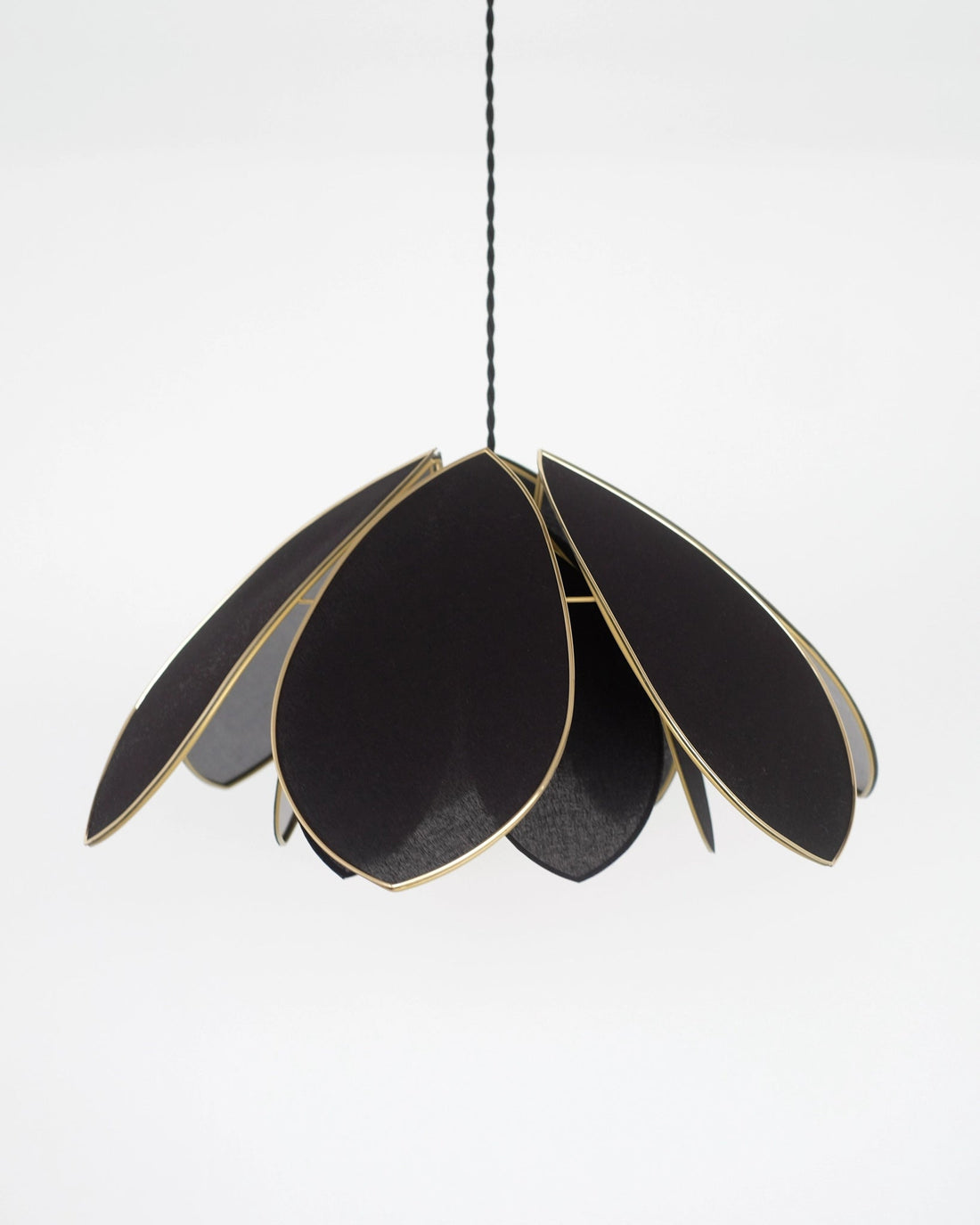 Suspension Fleur double - Noir et doré - Silly &amp; Billy