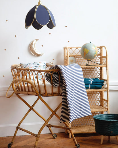 Suspension Fleur simple - Bleu nuit et doré - Silly &amp; Billy
