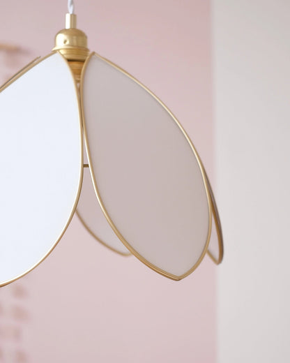 Suspension Fleur simple - Écru et doré - Silly &amp; Billy