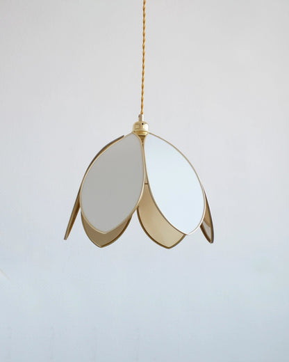 Suspension Fleur simple - Écru et intérieur doré - Silly &amp; Billy