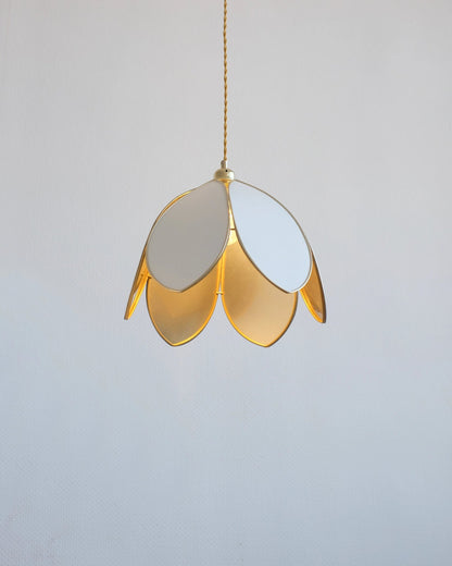 Suspension Fleur simple - Écru et intérieur doré - Silly &amp; Billy