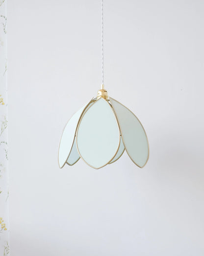 Suspension Fleur simple - Glacier et doré - Silly &amp; Billy