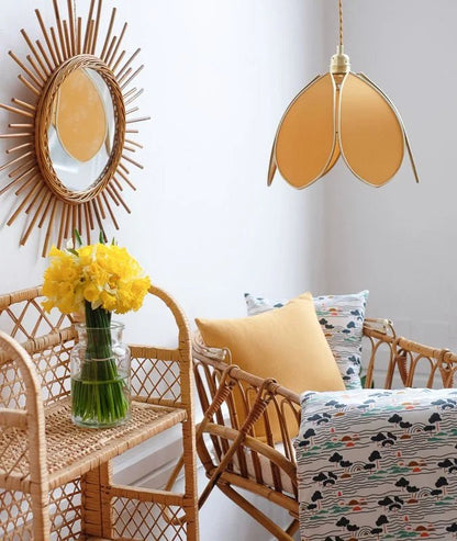 Suspension Fleur simple - Honey et doré - Silly &amp; Billy