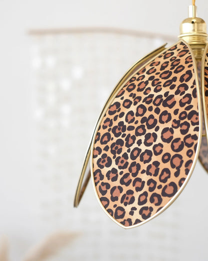 Suspension Fleur simple - Léopard et doré - Silly &amp; Billy