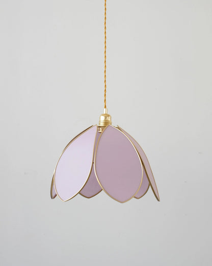 Suspension Fleur simple - Lilas et doré - Silly &amp; Billy