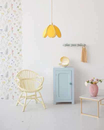Suspension Fleur simple - Mimosa et doré - Silly &amp; Billy