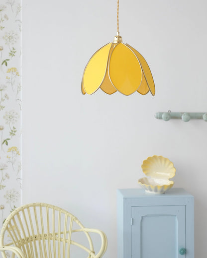 Suspension Fleur simple - Mimosa et doré - Silly &amp; Billy