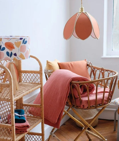 Suspension Fleur simple - Ocre et doré - Silly &amp; Billy