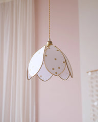 Suspension Fleur simple - Pois dorés