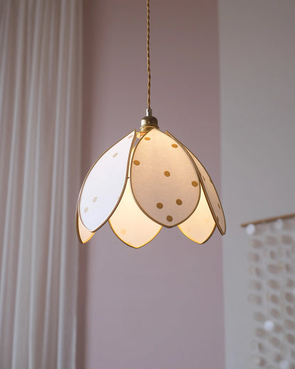 Suspension Fleur simple - Pois dorés - Silly &amp; Billy