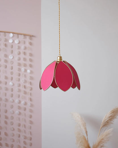 Suspension Fleur simple - Rose des bois et doré - Silly &amp; Billy