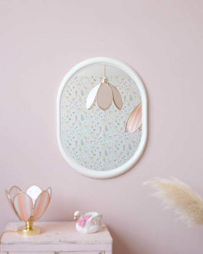 Suspension Fleur simple - Rose nude et doré - Silly &amp; Billy