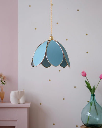 Suspension Fleur simple - Tempête et doré - Silly &amp; Billy