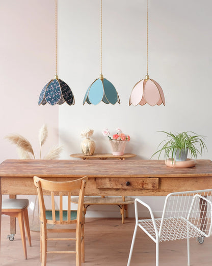 Suspension Fleur simple - Tempête et doré - Silly &amp; Billy