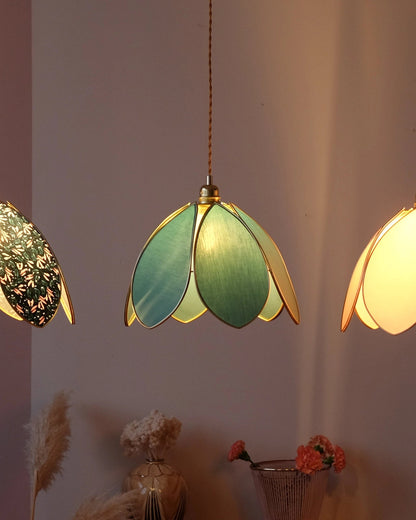 Suspension Fleur simple - Tempête et doré - Silly &amp; Billy