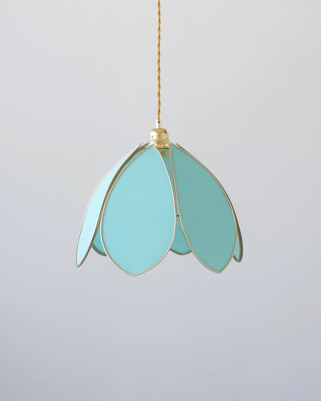 Suspension Fleur simple - Turquoise et doré - Silly &amp; Billy