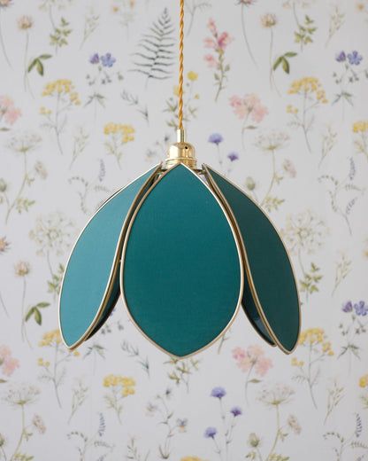 Suspension Fleur simple - Vert jungle et doré - Silly &amp; Billy