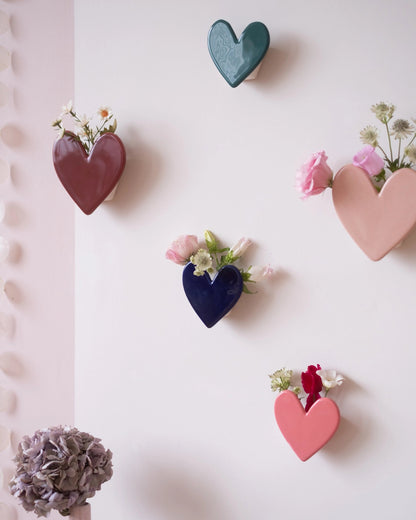 Vase mural Coeur - Bleu nuit - Silly &amp; Billy