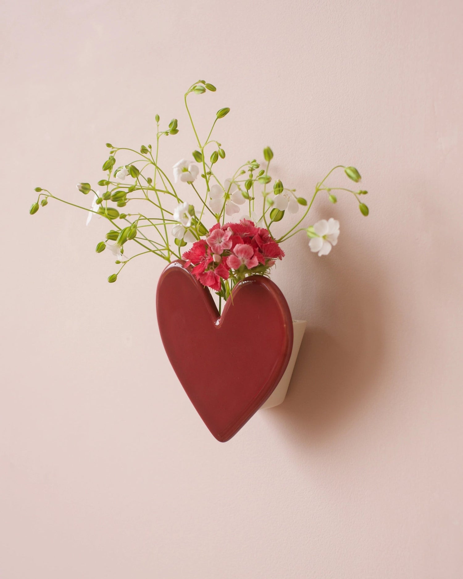 Vase mural Coeur - Framboise - Silly &amp; Billy