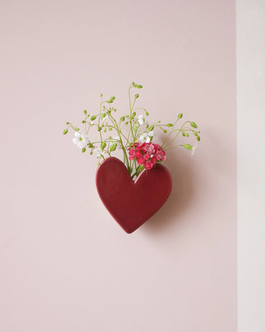 Vase mural Coeur - Framboise