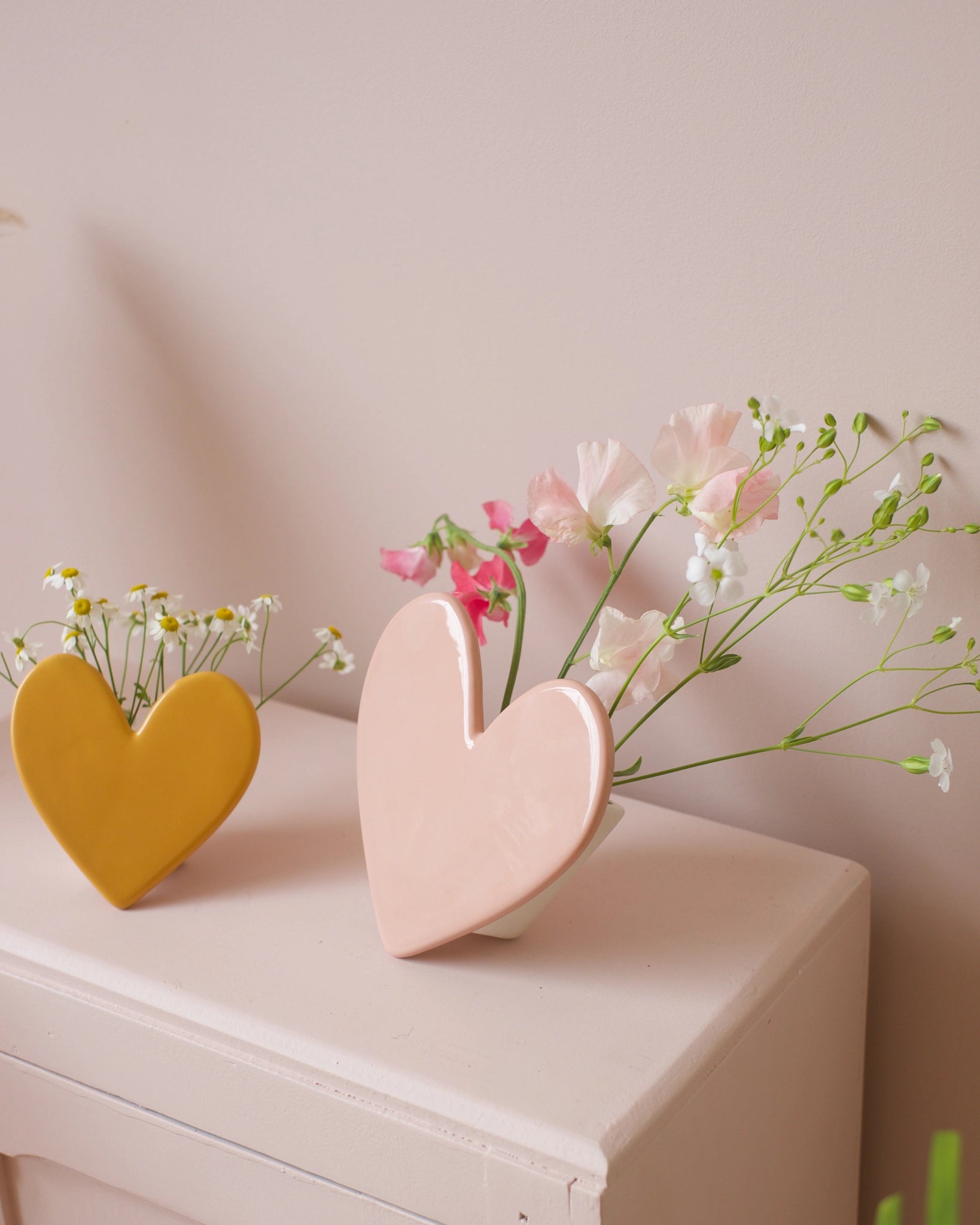 Vase mural Coeur - Grand modèle Nude - Silly &amp; Billy