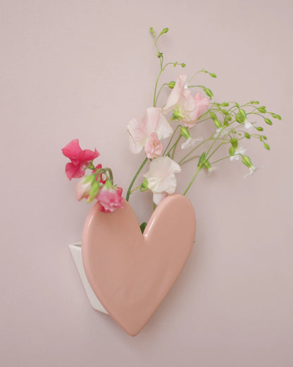 Vase mural Coeur - Grand modèle Nude - Silly &amp; Billy