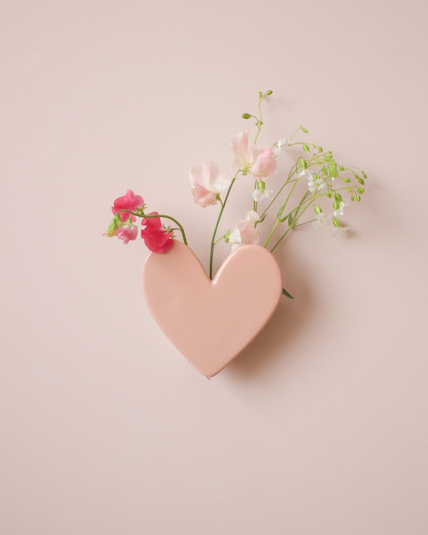 Vase mural Coeur - Grand modèle Nude - Silly &amp; Billy