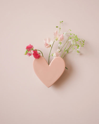 Vase mural Coeur - Grand modèle Nude - Silly &amp; Billy