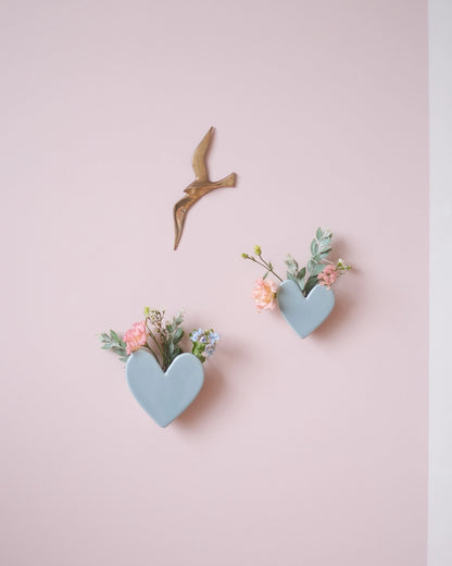 Vase mural Coeur - Grand modèle Sauge - Silly &amp; Billy