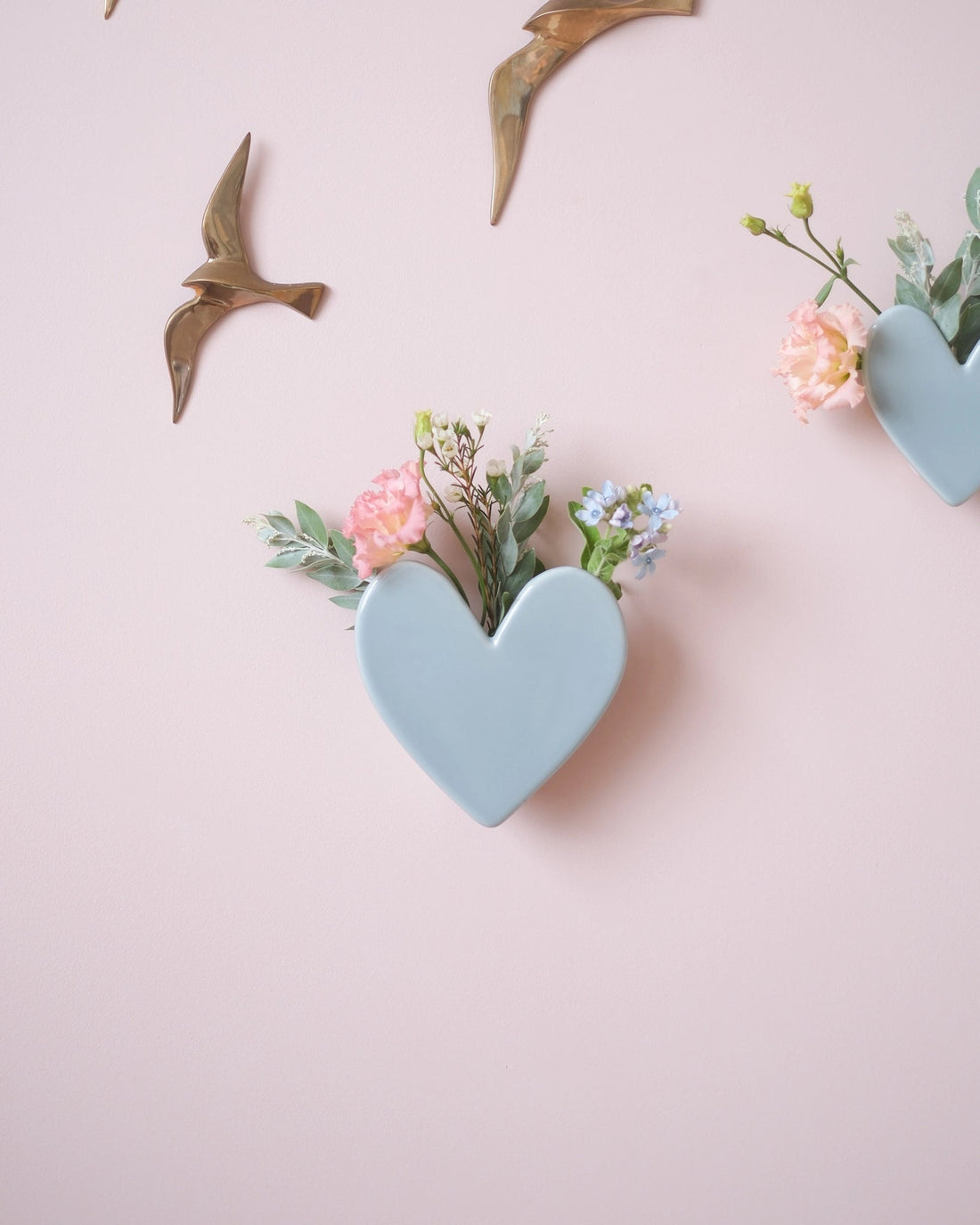 Vase mural Coeur - Grand modèle Sauge - Silly & Billy