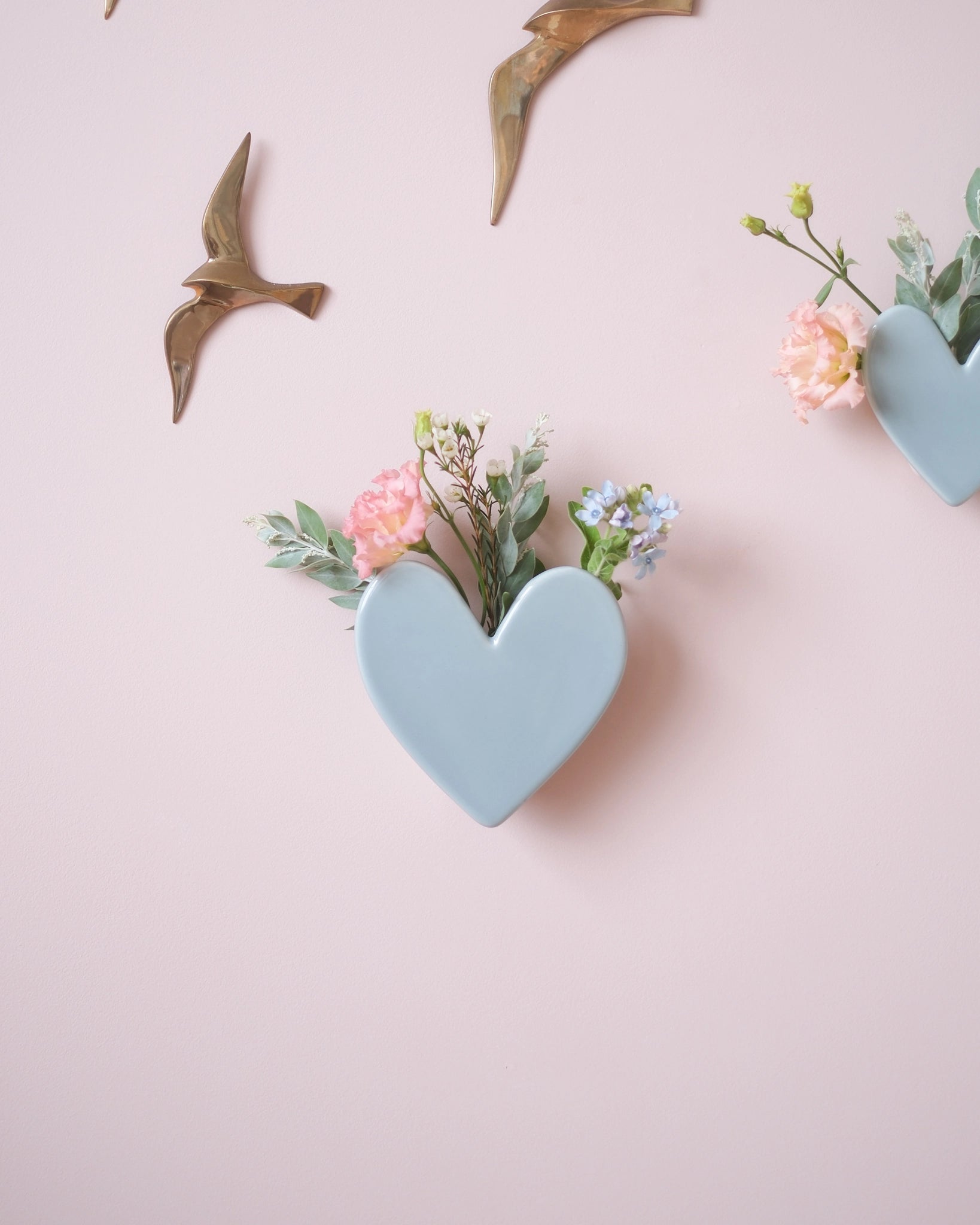 Vase mural Coeur - Grand modèle Sauge - Silly &amp; Billy