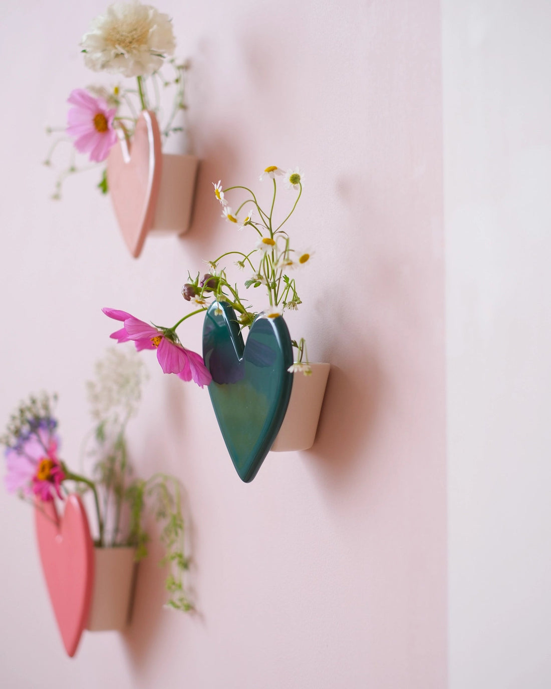 Vase mural Coeur - Vert jungle - Silly &amp; Billy