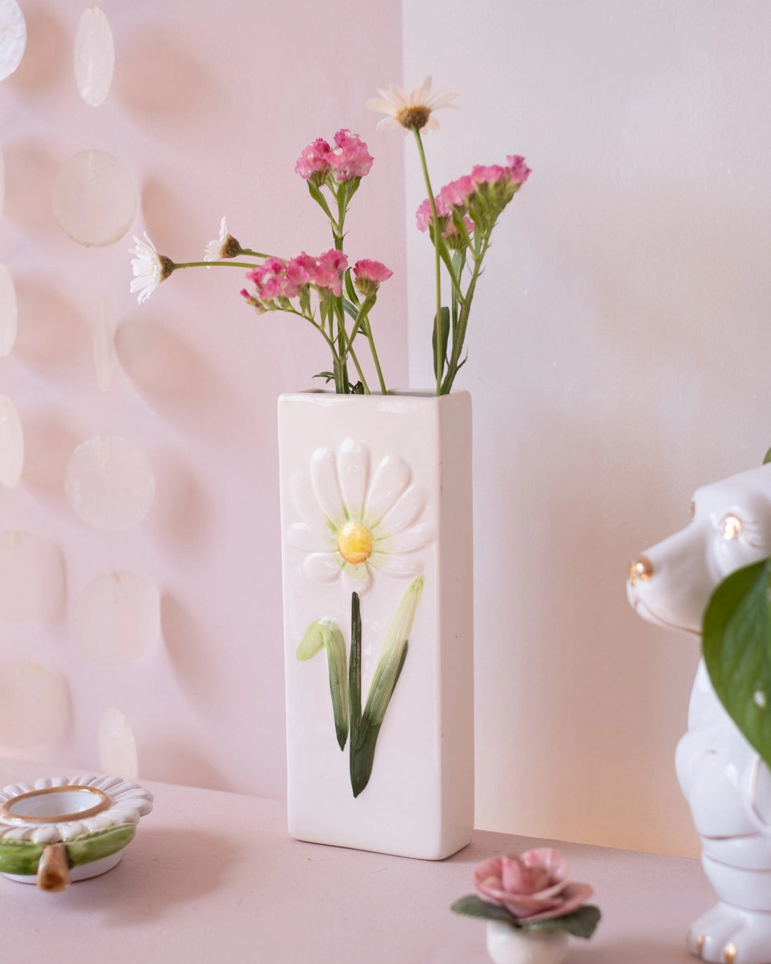 Vase mural en céramique vintage - Marguerite - Silly &amp; Billy