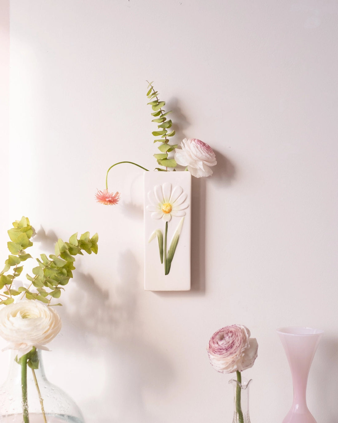 Vase mural en céramique vintage - Marguerite - Silly &amp; Billy