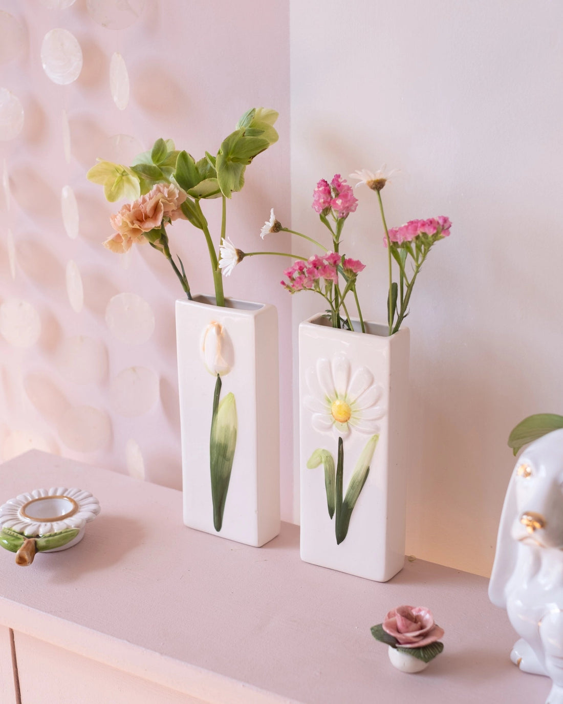 Vase mural en céramique vintage - Tulipe - Silly &amp; Billy