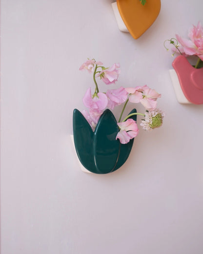 Vase mural Tulipe - Vert jungle - Silly &amp; Billy