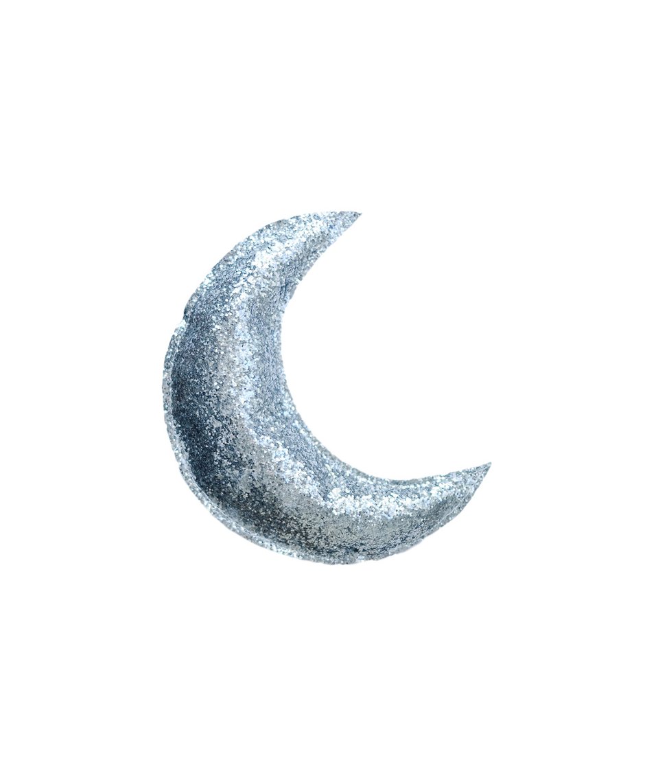 Lune murale pailletée argentée
