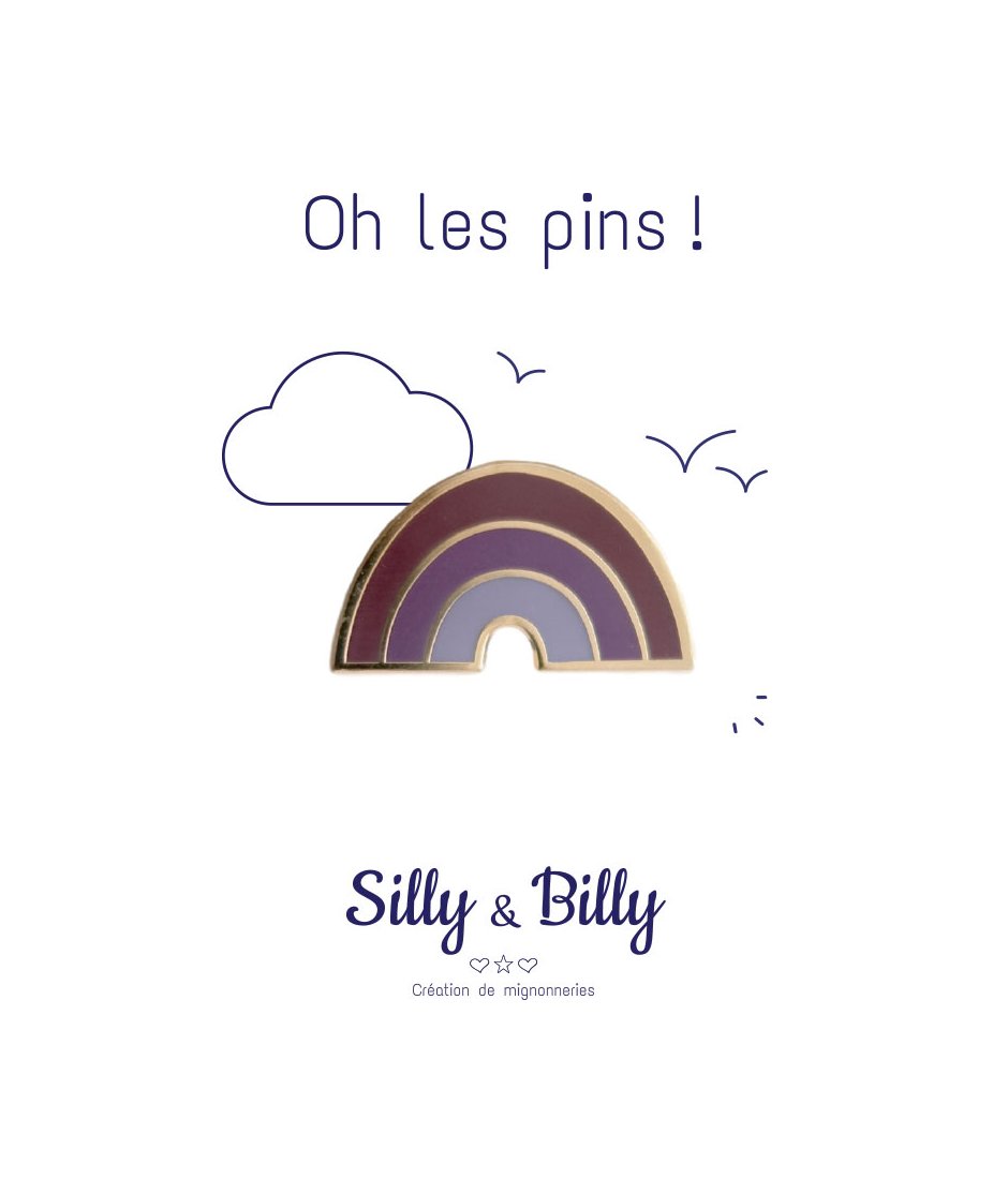 Pins Arc en ciel Aubergine