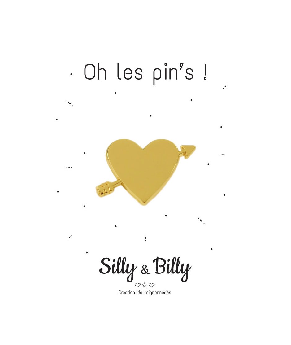 Pins Coeur flêché Métal doré