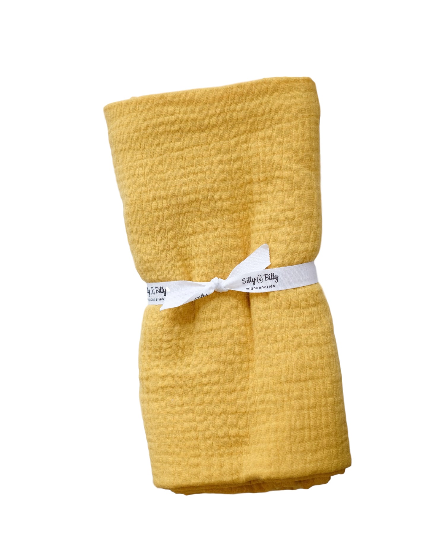 Grand lange en gaze de coton - Moutarde - 120x120 cm