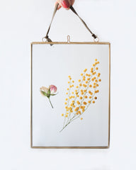 Cadre en verre et laiton - 15x20 cm