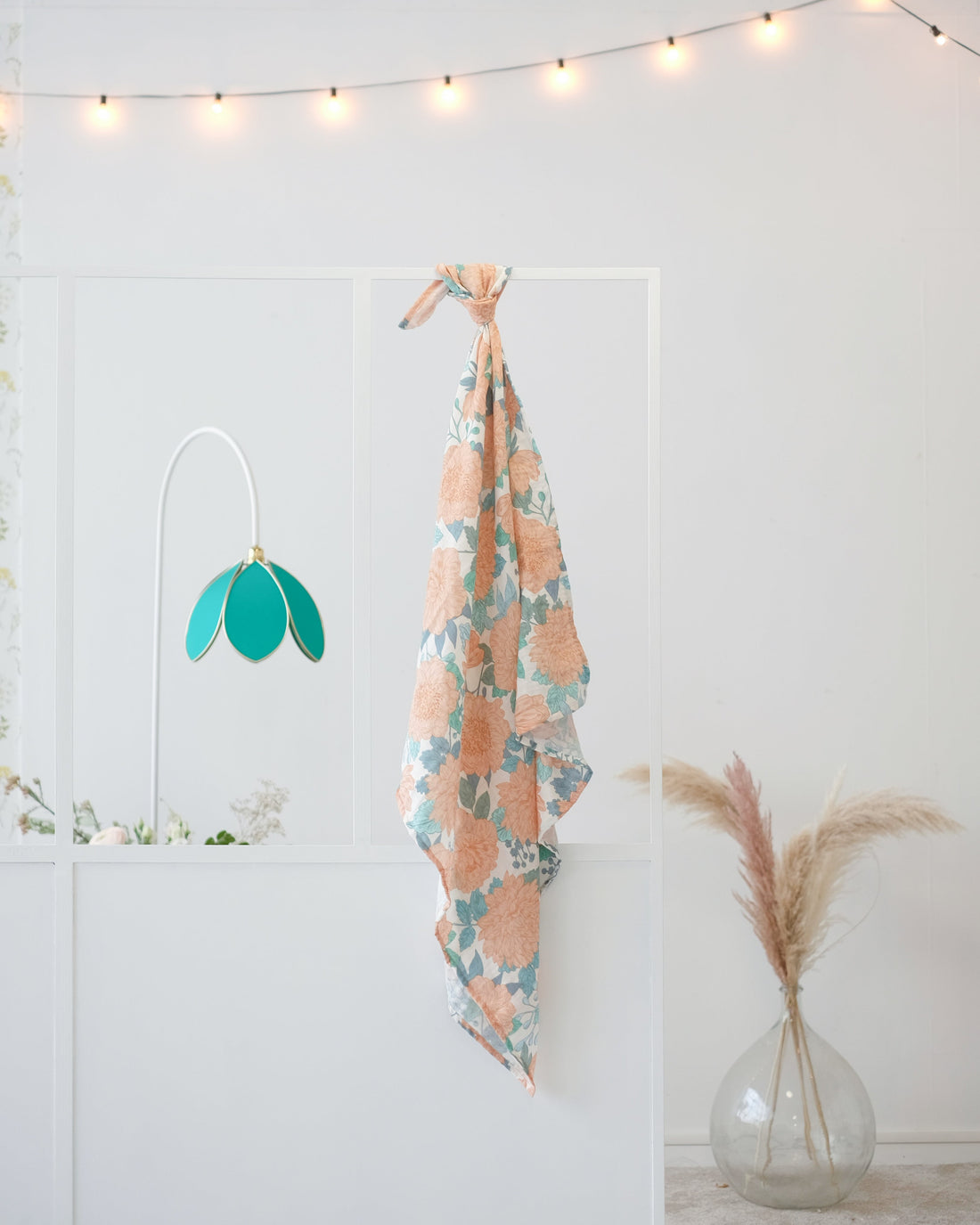 Grand lange en gaze de coton - Peonies - 120x120 cm - Silly & Billy